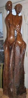 Harold Gubnitsky; Yin And Yang, 2011, Original Sculpture Wood, 10 x 41 inches. Artwork description: 241  wood sculpture walnut                    ...