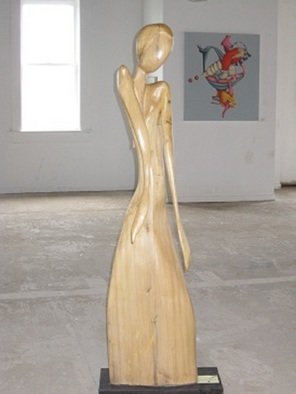 Harold Gubnitsky; Ethnic Dancer, 2006, Original Sculpture Wood, 12 x 72 inches. Artwork description: 241  wood sculpture female figural ...
