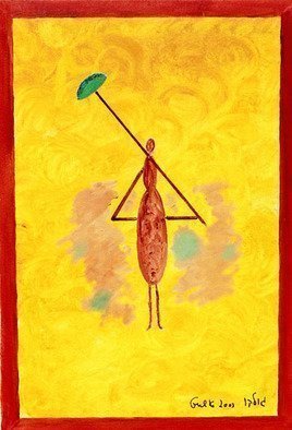 Harris Gulko; Rain Lady, 2003, Original Painting Oil, 13 x 19 inches. Artwork description: 241 Dreaming of a strange lady with an umbrella...