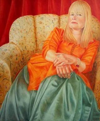 Heather Hyatt, 'Lady Carolyn', 2006, original Painting Oil, 18 x 24  inches. Artwork description: 2103  'Lady Carolyn' ( owned by Lady Carolyn) is a take on John Singer Sargent' s Lady Agnew. ...