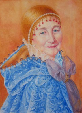 Heather Hyatt; Sheila In Costume, 2010, Original Painting Oil, 16 x 18 inches. Artwork description: 241   A portrait of a lady in historical costume.  ...
