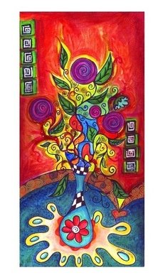 Christine Wasankari; Rhythms, 2007, Original Printmaking Giclee, 13 x 19 inches. Artwork description: 241    This print is a reproduction from   a continuation of a fun and funky scene of whimsical 