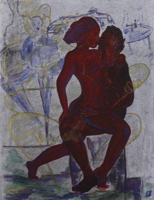 Elena Zhogina; Libertango, 2011, Original Mixed Media, 42.3 x 52.5 cm. Artwork description: 241       Inspired by Grace Jones and Indian erotic sculptures of 11th century
