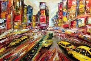 Helen Bellart; New York Broadway, 2012, Original Painting Oil, 120 x 80 cm. Artwork description: 241    landscape, city, square, cityscape, trees, New York, broadway     ...