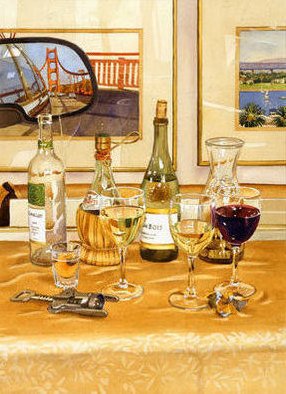 Mary Helmreich; California Wine And Water..., 2003, Original Printmaking Giclee, 19.2 x 13 inches. Artwork description: 241 This is a museum quality limited edition print with certificate of Authenticity signed by the artist.For more information and my original watercolor paintings of Southern California, please visit my Websites 