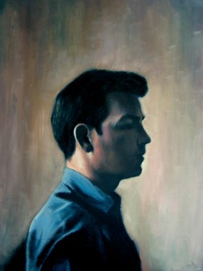 Matthew Hickey, 'Self Portrait profile', 2010, original Painting Oil, 18 x 24  x 2 inches. 