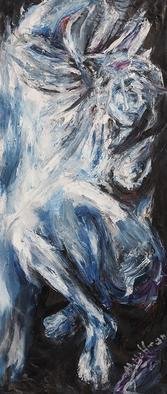 Maciej Hoffman; Blue Bird, 2013, Original Painting Oil, 68 x 158 cm. 