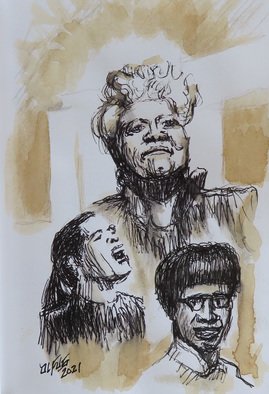 Hampton  Olfus ; Bethune Holiday And Chisholm, 2021, Original Drawing Pen, 5 x 7 inches. Artwork description: 241 I was inspired to created this image during Women s History Month 2021. ...