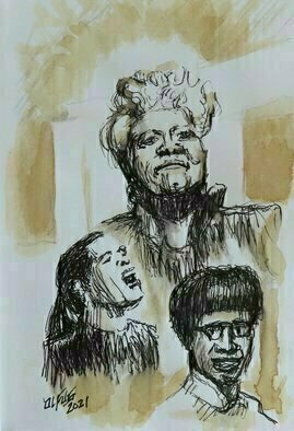 Hampton Olfus; Bethune Holiday And Chisholm, 2021, Original Drawing Pen, 5 x 7 inches. Artwork description: 241 I was inspired to created this image during Women s History Month 2021. ...