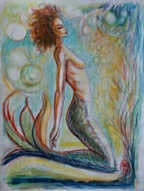 Hampton  Olfus ; Mermaid Ezelle, 2012, Original Watercolor, 9 x 12 inches. Artwork description: 241 This watercolor is part of the series  Mami Wata  Mammy Water , isA a water spirit venerated in West, Central, and Southern Africa. I used watercolor purposefully for this series. ...