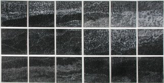 Hope Brooks, 'Clouds And Mountains', 1998, original Mixed Media, 108 x 54  x 2 inches. Artwork description: 1758   18 Panels each 18 x 18 inches this painting is from the Clouds and Mountains series completed in the late 1990's which used as its reference the cloud formations over the mountains that surround the city of Kingston.  These formations are among the artists favorite visuals ...