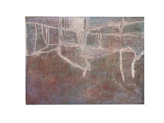 Hope Brooks; Mountain Series II, 1976, Original Mixed Media, 30 x 24 inches. Artwork description: 241   One of seen painting in the mountain series exhibition held a the Bolivar Gallery in 1976.  It is made with plaster and acrylic resin and acrylic paint ...