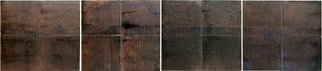 Hope Brooks, 'Nocturn Series V', 1993, original Mixed Media, 144 x 36  x 3 inches. Artwork description: 1758  This painting is part of the Nocturn Series and is comprised of four panels each 3'X 3' making the overall size of the work 12' in length and 3' in height.  This is appropriate for the subject which is the horizon at sunset just before nightfall ...