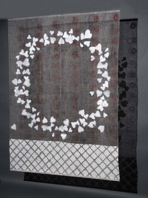 Hye Shin; Trace, 2009, Original Fiber, 70 x 84 inches. Artwork description: 241 Woven fiber wall- hanging shows the abstract image derived from atmospheric landscape.  ...