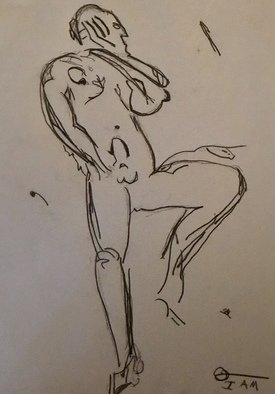 Richard Vanderiet; My Man, 2018, Original Drawing Pencil, 9 x 12 inches. Artwork description: 241 Erotic drawing of nude male...