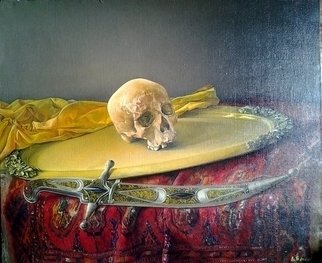 Said Ibrahimov; Skull, 2014, Original Painting Oil, 75 x 64 inches. 