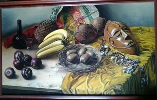 Said Ibrahimov; African Still Life, 1995, Original Painting Oil, 99.5 x 58 cm. 