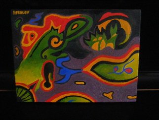 Igor Frolov; Music Of Evolution, 2014, Original Painting Oil, 40 x 30 cm. Artwork description: 241 400x300mm The painting depicts music produced by evolution on its way from cell through plant, reptile and animal to human. ...
