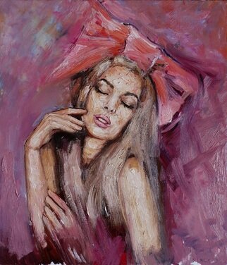 Igor Navrotskyi; Pink Bow, 2022, Original Painting Oil, 28 x 32 inches. Artwork description: 241 Original. The painting is made entirely by hand with oil paints and varnished.  Stretched natural Italian canvas.  High- quality performance, interesting plot, juicy and bright colors.  This work of art will be a worthy decoration of your interior.  Suitable for home and office.  It will be a ...