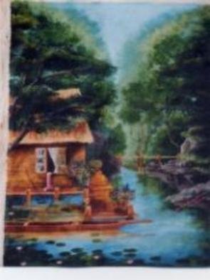Chuka Machie; Serene 3, 2012, Original Painting Acrylic, 24 x 30 inches. Artwork description: 241    landscape, lake    ...