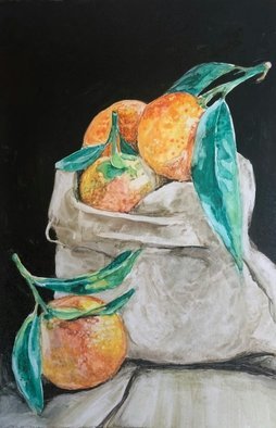 Ilda Ibro; Oranges, 2018, Original Watercolor, 26 x 40 cm. Artwork description: 241 Original paintingOn paperFramed...
