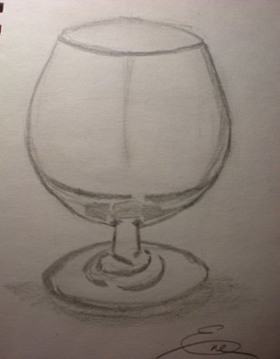 Eve Co, 'Empty Snifter', 2009, original Drawing Pencil, 5.5 x 8  x 0.5 inches. Artwork description: 3495     A Empty Snifter - Closeup drawing study in a sketchbook - Not for Sale - I am still sketching in this 