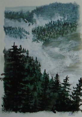 Eve Co, 'Foggy Valley', 2007, original Watercolor, 9 x 13  x 1 inches. Artwork description: 2307  Foggy ValleyWindsor & Newton WatercolorsStrathmore Watercolor Paper ...