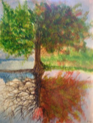 Eve Co, 'Four Seasons', 2009, original Watercolor, 5 x 7  x 1 inches. Artwork description: 1911  Four Seasons5