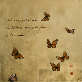 Ingo Leth; Butterflies, 2010, Original Other, 80 x 80 cm. Artwork description: 241  acrylic paint with goldleaf ...