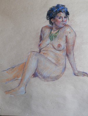 Irina Petruhina; Coquette, 2016, Original Pastel, 57 x 78 cm. Artwork description: 241 pastel on paper, realisme, nude, girl, beauty, erotics, love, romance...
