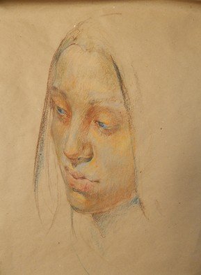 Irina Petruhina; Rada, 2016, Original Pastel, 60 x 81 cm. Artwork description: 241 pastel n paper, realisme, portrait, young girl, gipsy, beauty, spiritual, glance, eyes...