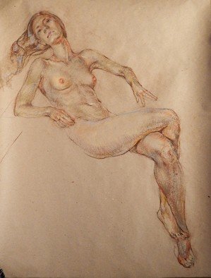 Irina Petruhina; Rita, 2017, Original Pastel, 60 x 81 cm. Artwork description: 241 pastel on paper, nude, erotics, dream, realism, romance...