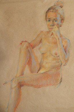 Irina Petruhina; You Go To My Head, 2016, Original Pastel, 60 x 81 cm. Artwork description: 241 pastel on paper, realism, impressionism, nude, woman, dream, erotics...