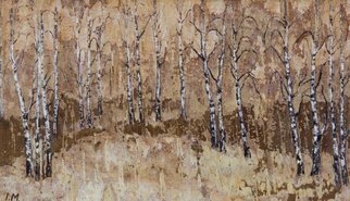 Irina Maiboroda; A Birch Grove, 2017, Original Woodworking, 15 x 8 cm. Artwork description: 241 The correct description of the technique used for this work  is  graphics on Beresta .  Beresta   or birch bark is the bark of the birth threes  genus Betula .  The strong, water- resistant bark was used as writing material, since pre- historic times. Today it remains a valuable crafting ...