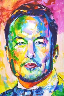 Iryna Kastsova; Elon Musk, 2022, Original Painting Acrylic, 80 x 120 cm. Artwork description: 241 Elon Reeve Musk is an American entrepreneur, engineer and billionaire.  He is the founder, CEO and chief engineer of SpaceXTesla investor, CEO and product architectfounder of The Boring Company and co- founder of Neuralink and OpenAI.  I painted in a modern style with brushes and a palette ...