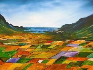 Conor Murphy; The Fields Of Dingle, 2019, Original Painting Acrylic, 35 x 23 inches. Artwork description: 241 Made with Tubes of Passion in IrelandA rich colourful Contemporary Acrylic painting of the landscape of Dingle in Co Kerry that would brighten up any room and remind you of your trip to Ireland.Dingle is a town in County Kerry, Ireland. The only town on ...