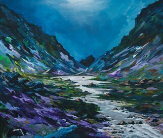Conor Murphy; The Gap Of Dunloe, 2019, Original Painting Acrylic, 24 x 20 inches. Artwork description: 241 Painted from tubes of passion in Ireland by an Irish artist.  The pass is located between MacGillycuddy s Reekswestand Purple Mountaineastin County Kerry, Ireland.  The road through The Gap, from Kate Kearney s Cottage down to Lord Brandon s Cottage, is about 11 kilometres7 mileslong, climbing and ...