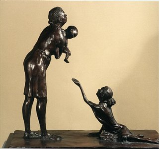 Martin Glick; The Plight Of Afro Americ..., 2003, Original Sculpture Bronze, 27 x 27 inches. Artwork description: 241        This sculpture is one part of an AIDs monument that I have designed.  The whole of the sculpture would show all ways one can be infected with this dreaded disease.   ...