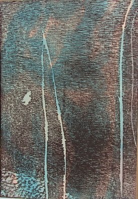 Tamara Sorkin, 'Absract Woodcut On Waterc...', 2008, original Mixed Media, 15 x 20  cm. 