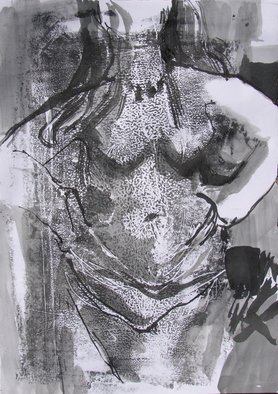 Tamara Sorkin, 'Ink On Print Nude 1', 2009, original Drawing Other, 20 x 30  cm. 