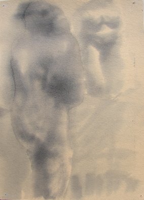 Tamara Sorkin, 'Nude And Mirror 1', 2008, original Watercolor, 25 x 35  cm. 