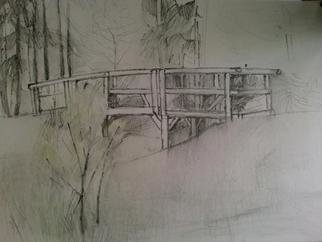 Ivana Andric; The Bridge, 2009, Original Drawing Other, 30 x 20 cm. 