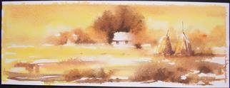 Ivan Grozdanovski; Landscape, 2013, Original Watercolor, 15 x 35 cm. Artwork description: 241  sremsi salas             ...