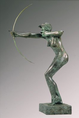Jack Hill; Diana, 1998, Original Sculpture Bronze, 18 x 26 inches. 