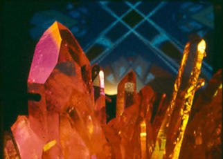 James Parker; Amazing Crystals, 1990, Original Photography Color, 9 x 7 inches. Artwork description: 241 The scintillating beauty if this quartz crystal cluster is brought out nicely in this almost glowing photograph....