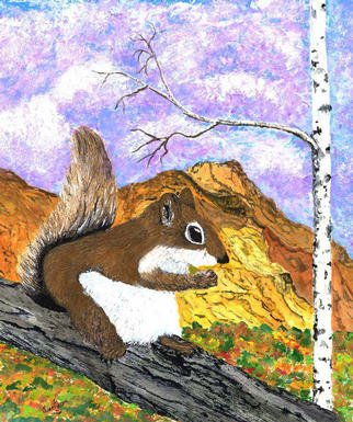 James Parker; Colored Squirrel, 2002, Original Mixed Media, 8 x 10 inches. 