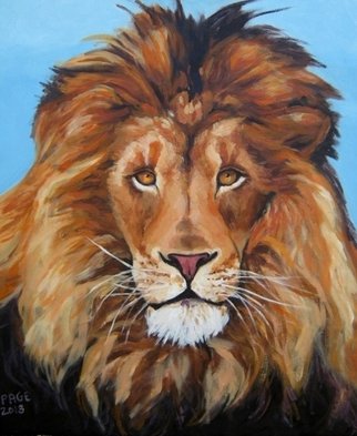 Janet Page; PORTRAIT OF A LION, 2013, Original Painting Oil, 50 x 60 cm. Artwork description: 241    Wildlife, Lion, Lioness, Love, King of the BeastsCats, Big Cats, African Lion,    ...