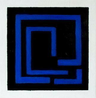 Jan-Thomas Olund; Simple Maze Blue, 2017, Original Painting Oil, 30 x 30 cm. Artwork description: 241 A series of compositions a maze blue, green and orange...