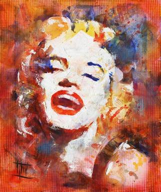 Jaroslaw Glod; Marilyn Monroe, 2015, Original Painting Acrylic, 50 x 60 cm. Artwork description: 241  Pop Art style portrait of Marilyn Monroe. Acrylic painting on cotton canvas 50cmx60cm....