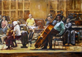 Jaroslaw Glod; Symphonic Orchestra III, 2011, Original Painting Oil, 100 x 70 cm. Artwork description: 241    symphonic, orchestra, music, musicians   restaurant,      ...